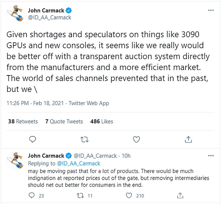 John Carmack Twitter Auction