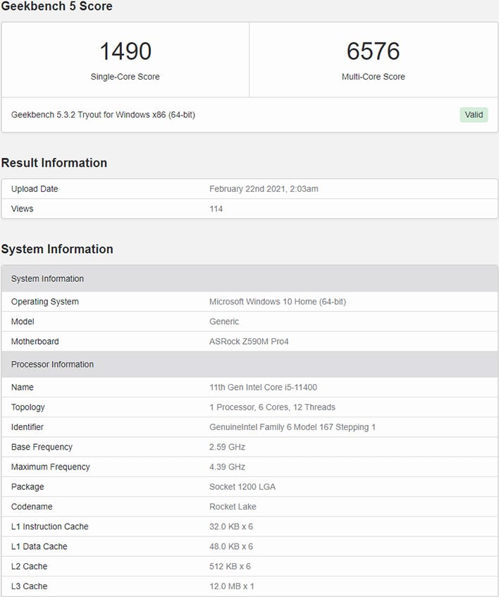 Intel Core i5-11400 Rocket Lake CPU Annihilates Its 10th Gen