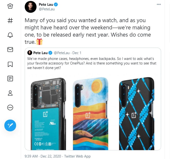Твиттер OnePlus Watch