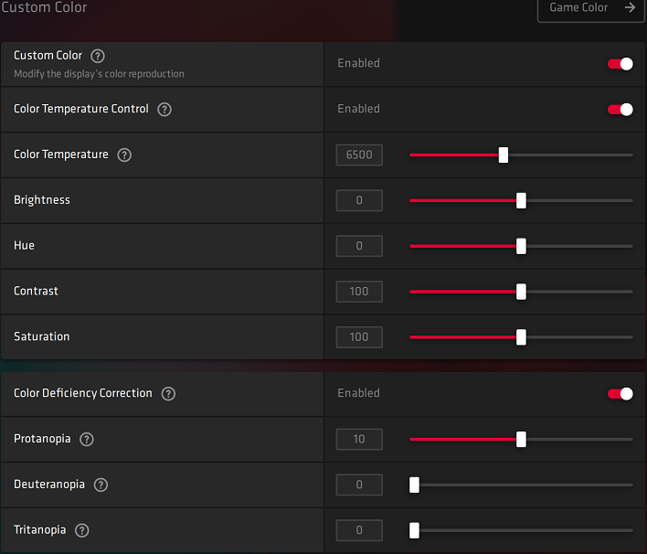 amd fan color control