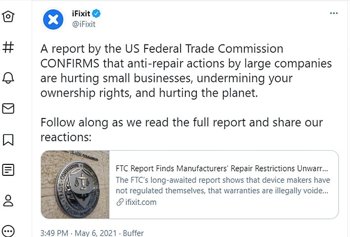 Отчет FTC обвинил производителей устройств в препятствовании их ремонту