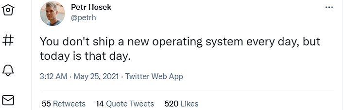 Google Fuchsia Tweet