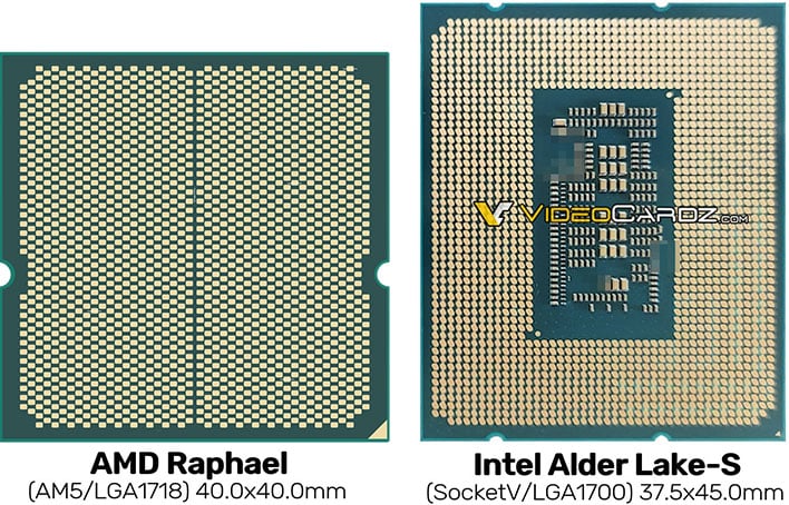 Сравнение AMD Zen 4 Raphael LGA-1718 Socket AM5 с Alder Lake-S LGA-1700