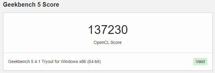 Radeon Pro W6800 Geekbench Score