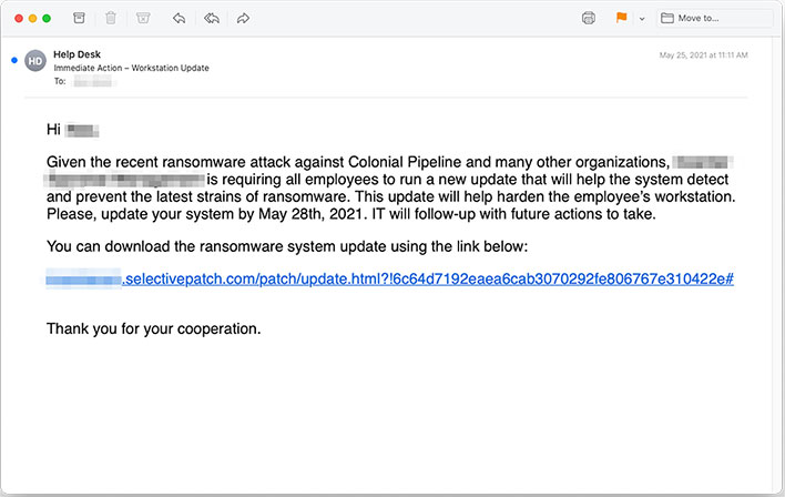 Correo electrónico de phishing