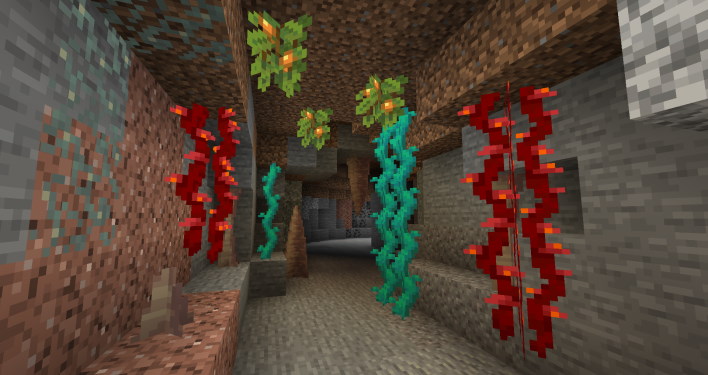 cave berries minecraft 117 how to find axolotl and amethyst grow glow berries and craft a lightning rod