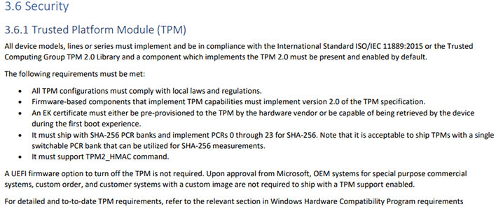 Документ Microsoft Windows 11 TPM