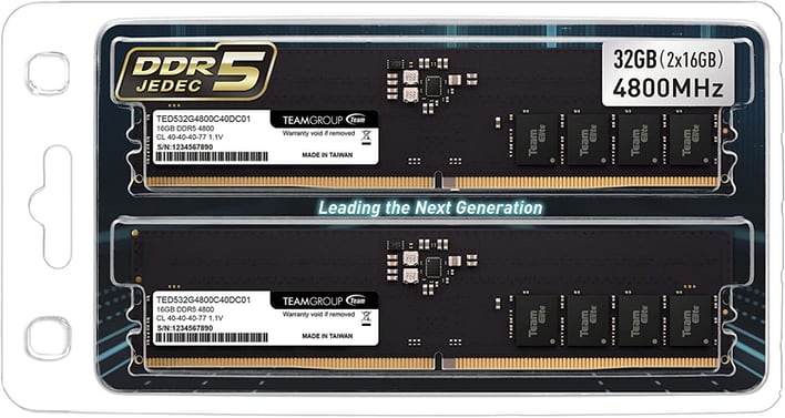 Первые комплекты памяти DDR5-4800 32 ГБ от TeamGroup доступны для покупки по мере приближения Alder Lake