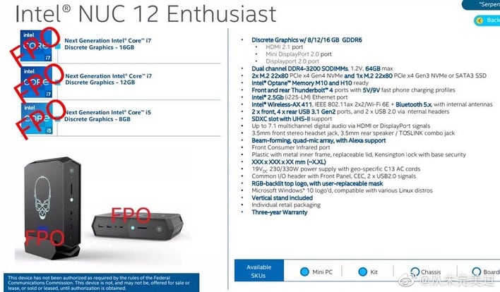 intel nuc 12 enthusiast