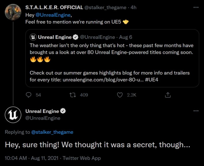 STALKER 2 está sendo desenvolvido na Unreal Engine