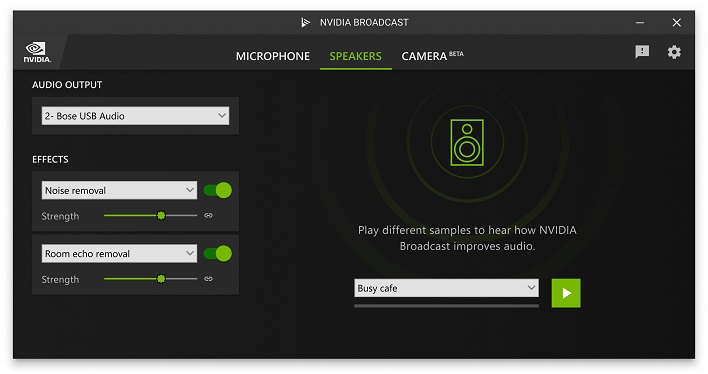 Пользовательский интерфейс вещания NVIDIA