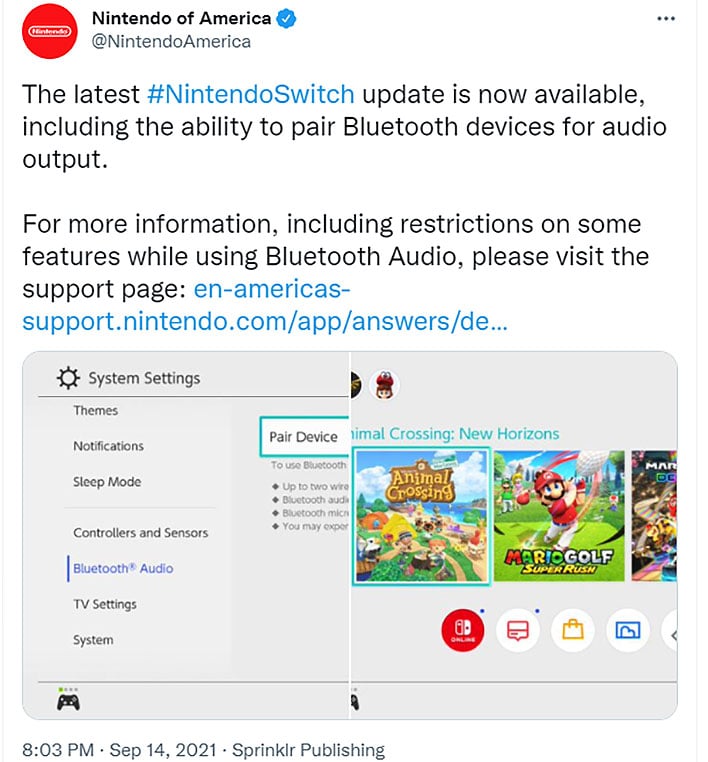 Nintendo Switch Finally Adds Bluetooth Audio Support But Here Are