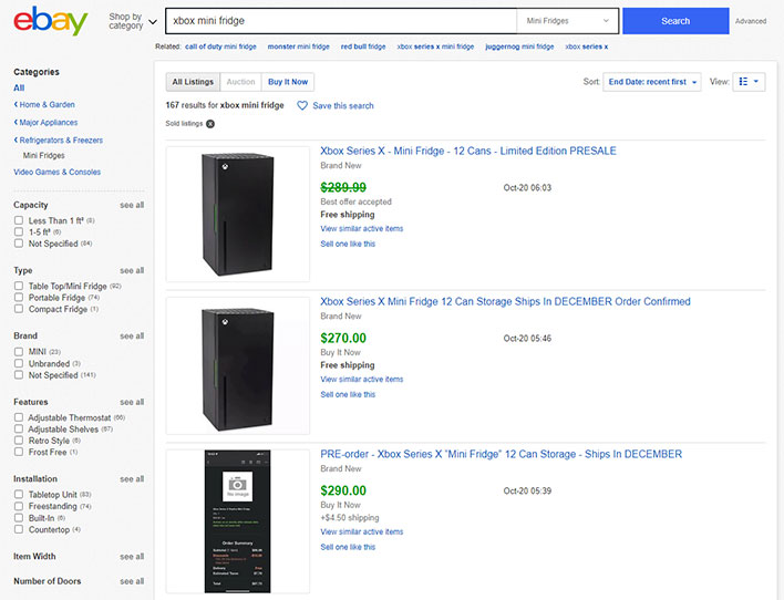 Мини-холодильник Xbox Series X на Ebay