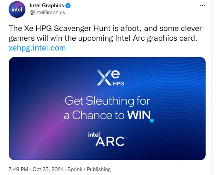 Intel Xe HPG Scavenger Hunt — ваш шанс выиграть графический процессор Arc Alchemist, и он скоро начнется