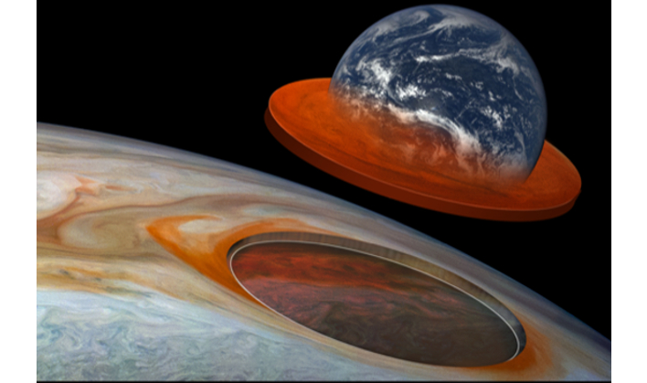 Космический аппарат НАСА «Юнона» исследует Большое красное пятно Юпитера, и оно огромно