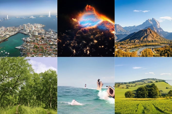 Images generated by NVIDIA's GauGAN2 AI