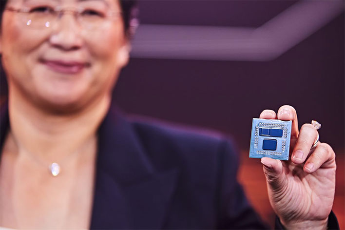 AMD Dr. Lisa Su Holding Zen 3 CPU With 3D V-Cache