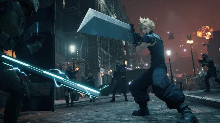 Cloud Strife is ready for battle in the Final Fantasy VII remake, coming soon to PC