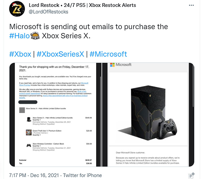 Microsoft Xbox Series X – Halo Infinite Limited Edition