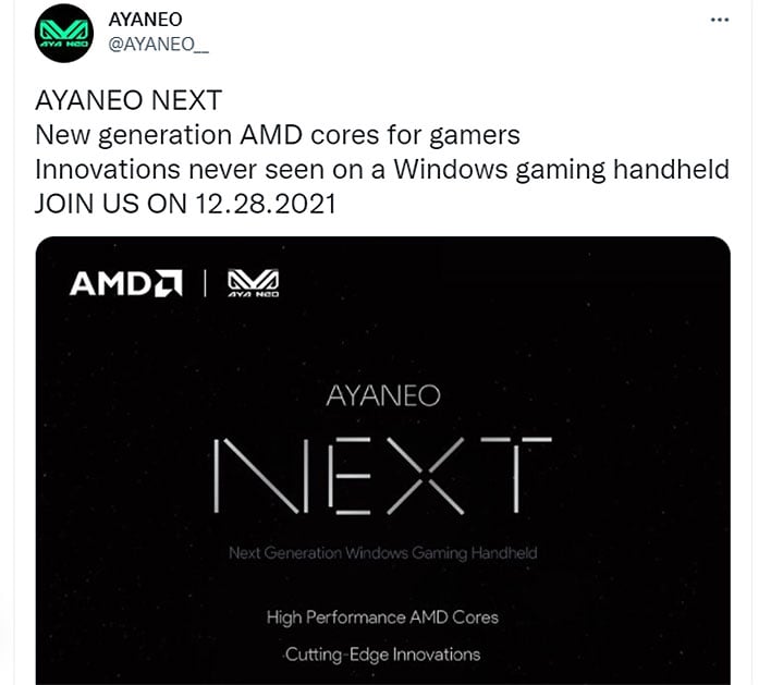 Aya-Neo AMD Teaser Tweet