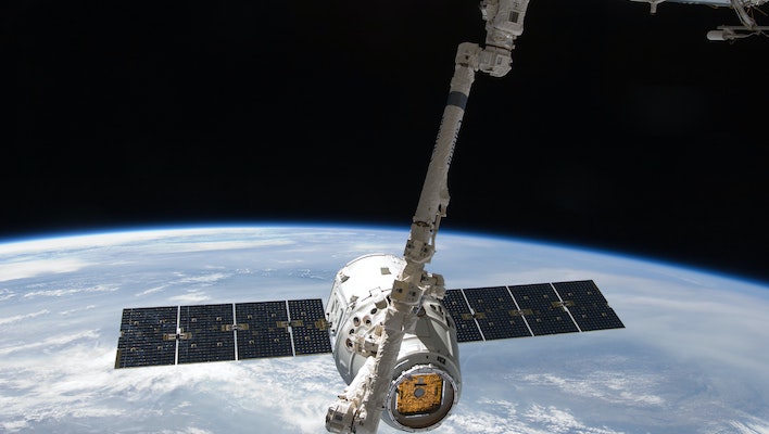 A SpaceX capsule docked with the ISS