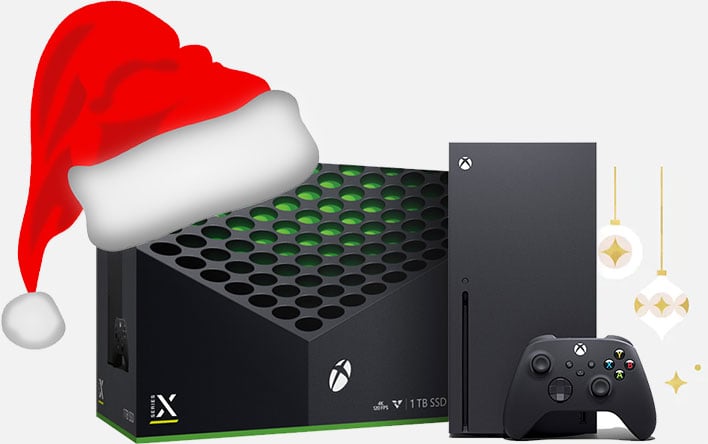 Xbox Series X With Christmas Decorations