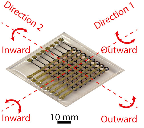 Schematic of a 3D printed flexible OLED display