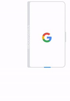 Animation of folded smartphone, found in Android 12L beta
