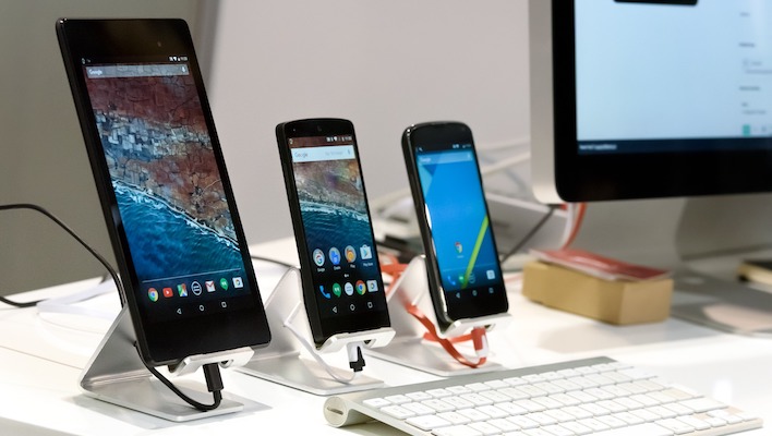 A trio of Android devices, worth much less today than yesterday