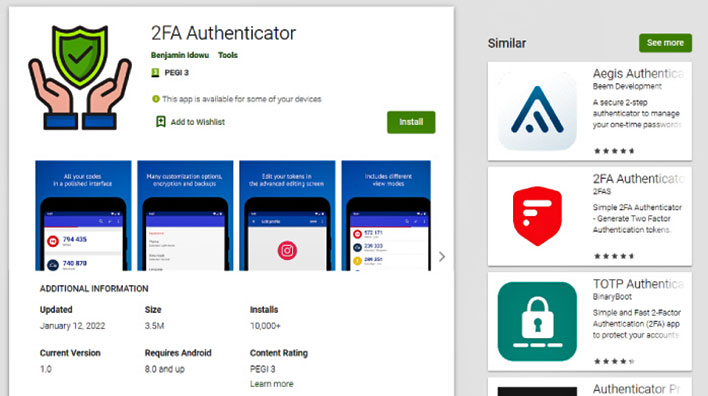 Мошенническое приложение 2FA Authenticator