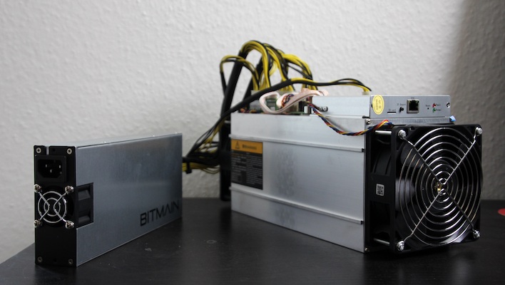 An ASIC Bitcoin miner, similar to those seized in a recent police raid in Spain