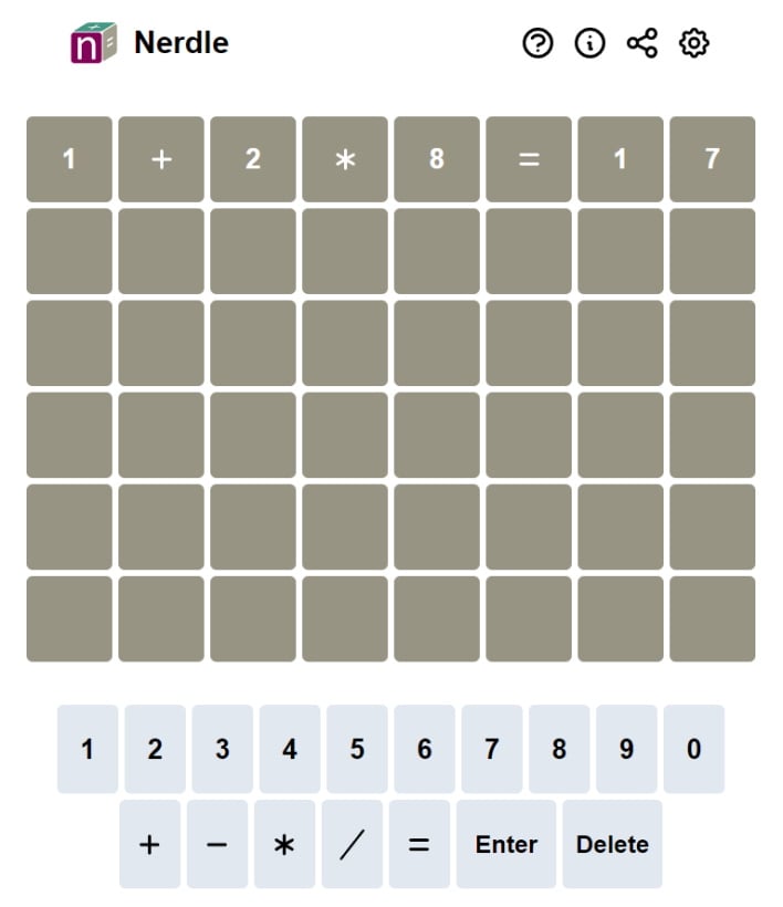 Nerdle Is A Great Wordle Clone That Uses Math Instead Of Words