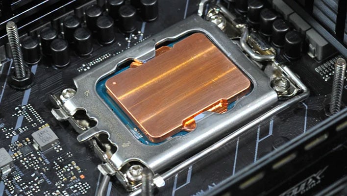 Intel Alder Lake CPU with a copper IHS