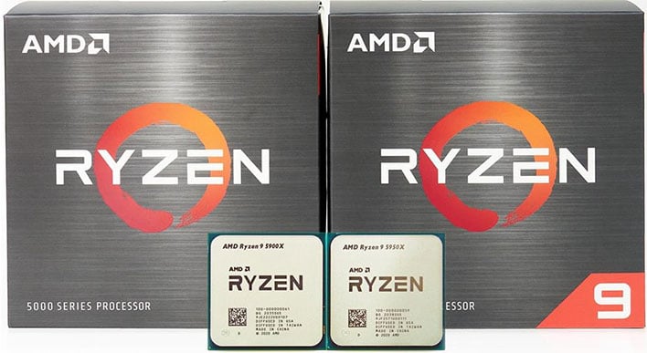 Процессоры Ryzen 9 5950X и 5900X в розничной упаковке