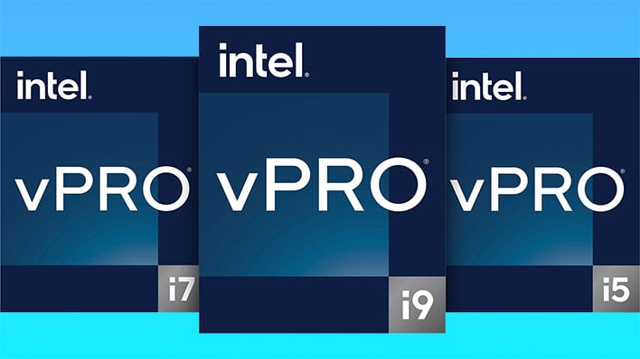 Intel vPro 12th Gen logos on a gradient blue background