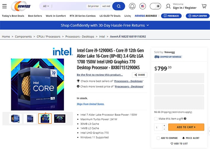 Intel's Core i9-12900KS Special Edition CPU Pricing Revealed In 