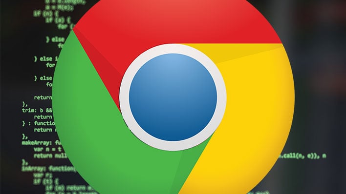 Chrome logo on a hacking background