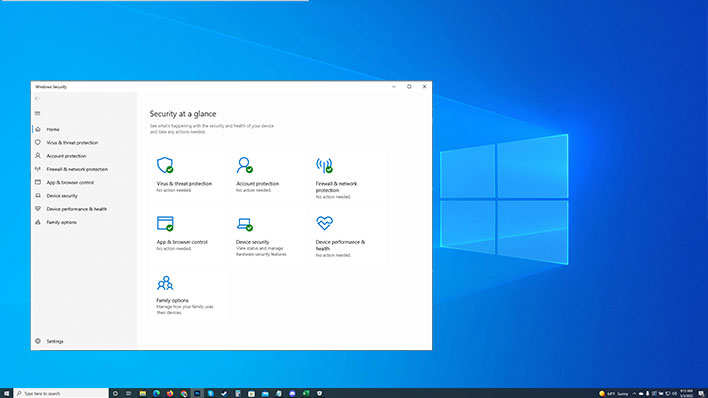 Windows Defender running in Windows 10