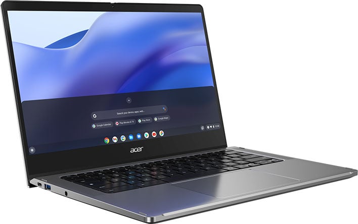 Acer Chromebook Spin 514 open and angled