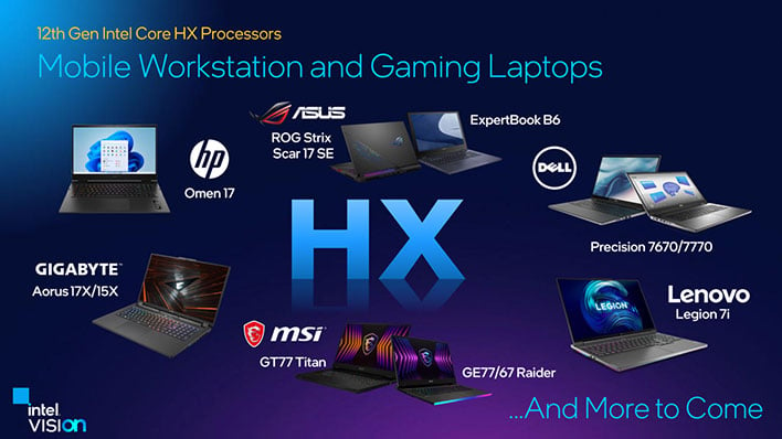 12th Gen Intel Core HX laptops