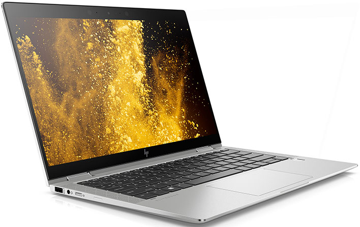 HP EliteBook X360 1030 G4 (open and angled)