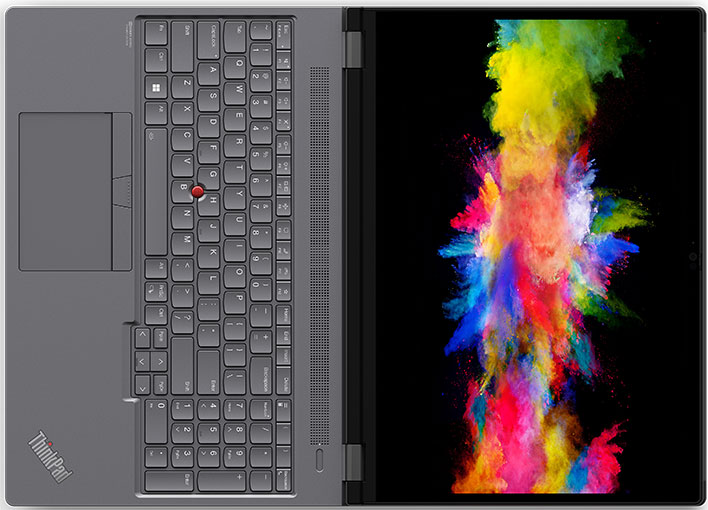 Lenovo ThinkPad P16 laying flat and open