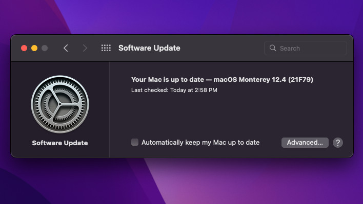 macOS update interface