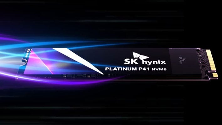 SK Hynix Platinum P41 SSD on a black background