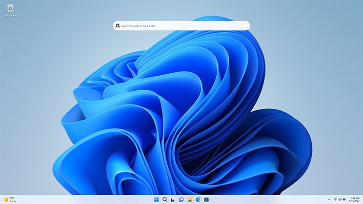 Windows 11 search widget on the desktop