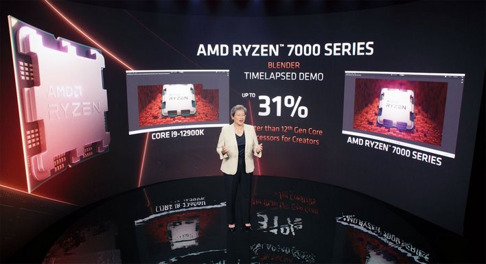 AMD ryzen 7000 vs 12900k демонстрация блендера