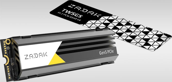 Zadak Gen 5 SSDs on a gradient gray background