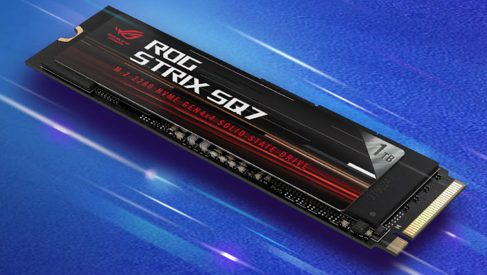 ASUS ROG Strix SQ7 SSD on a blue background