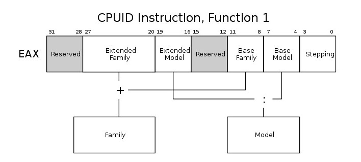 cpuid instruction decoding