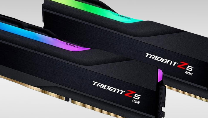 G.Skill Trident Z5 DDR5 RAM on a gray gradient background